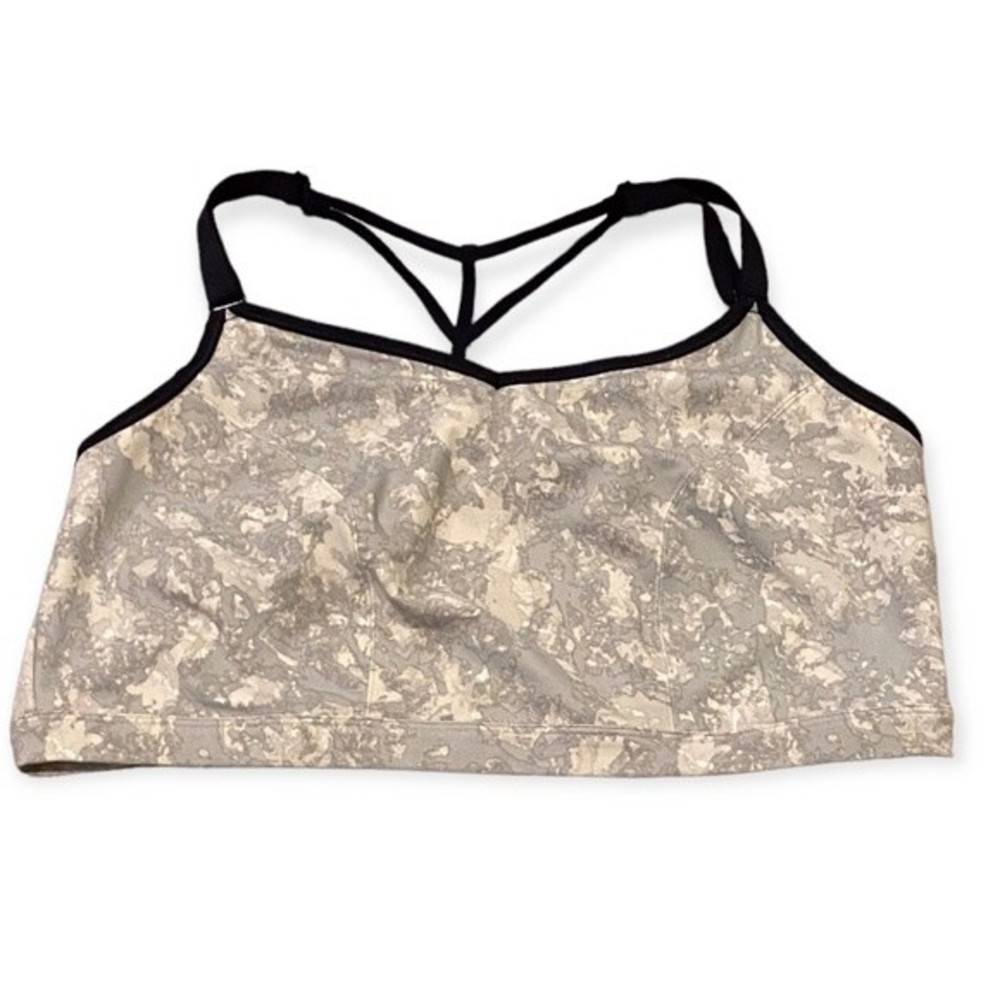 Livi Active Cream and Gray Sports Bra